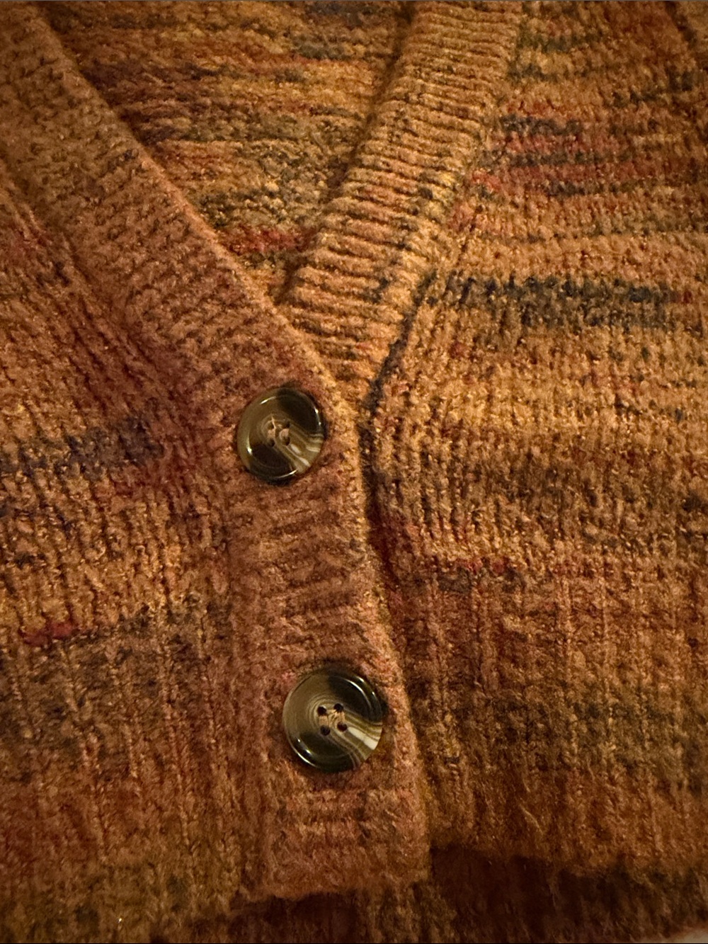 For Love & Lemons Mustard Multicolor Knit Button Vest - Picture 2 of 5